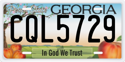 GA license plate CQL5729