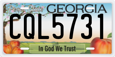 GA license plate CQL5731