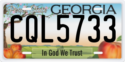 GA license plate CQL5733