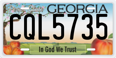 GA license plate CQL5735