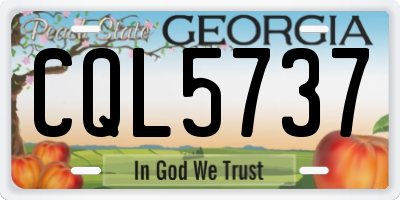 GA license plate CQL5737