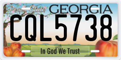 GA license plate CQL5738
