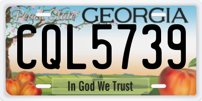 GA license plate CQL5739