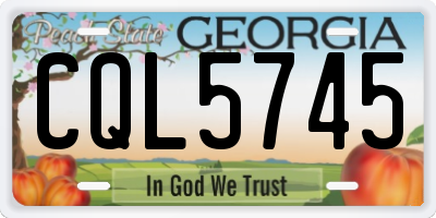 GA license plate CQL5745