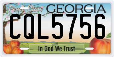 GA license plate CQL5756