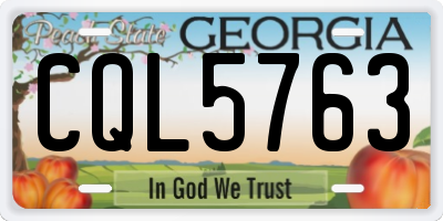 GA license plate CQL5763