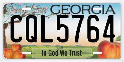 GA license plate CQL5764