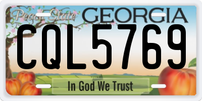 GA license plate CQL5769