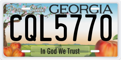 GA license plate CQL5770