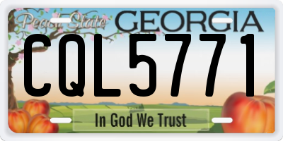 GA license plate CQL5771