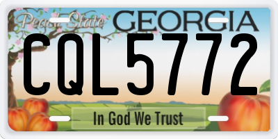 GA license plate CQL5772