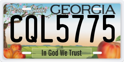 GA license plate CQL5775
