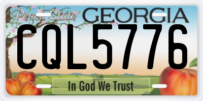 GA license plate CQL5776