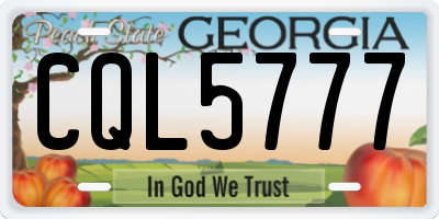 GA license plate CQL5777