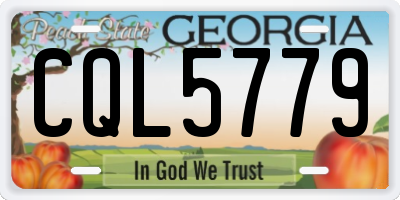 GA license plate CQL5779