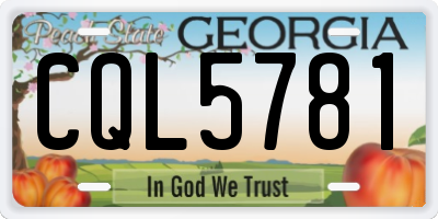 GA license plate CQL5781