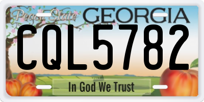 GA license plate CQL5782