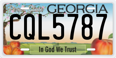 GA license plate CQL5787