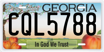 GA license plate CQL5788