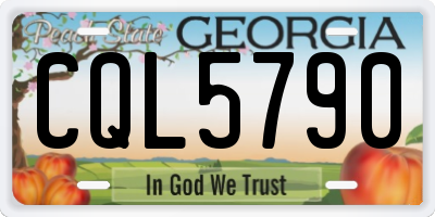 GA license plate CQL5790
