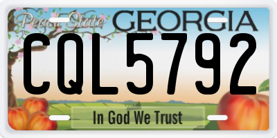 GA license plate CQL5792