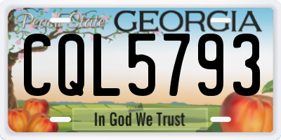 GA license plate CQL5793