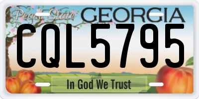 GA license plate CQL5795