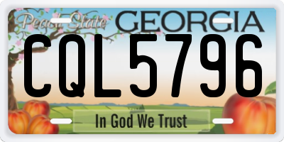 GA license plate CQL5796