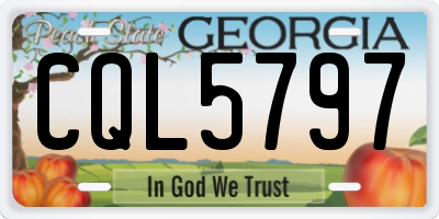 GA license plate CQL5797