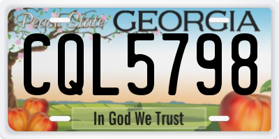 GA license plate CQL5798