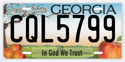 GA license plate CQL5799