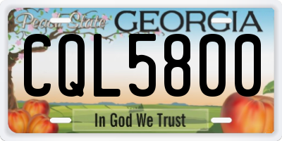 GA license plate CQL5800