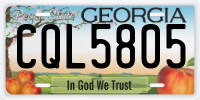 GA license plate CQL5805
