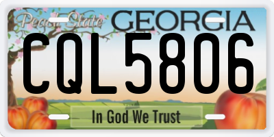 GA license plate CQL5806