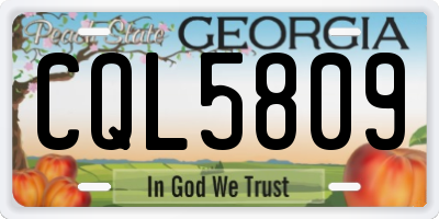 GA license plate CQL5809