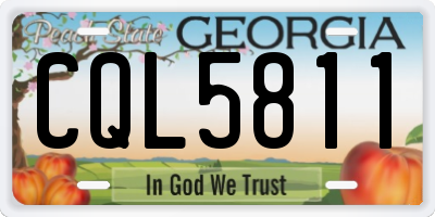 GA license plate CQL5811