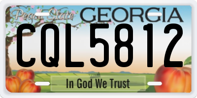GA license plate CQL5812