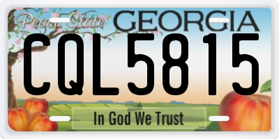 GA license plate CQL5815