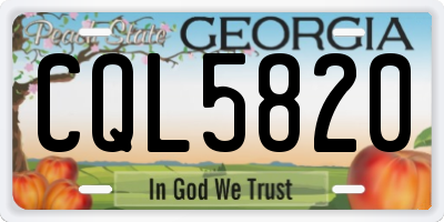 GA license plate CQL5820