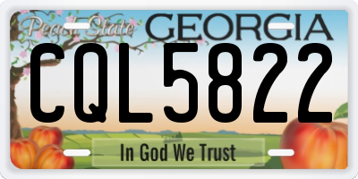 GA license plate CQL5822