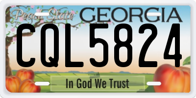 GA license plate CQL5824