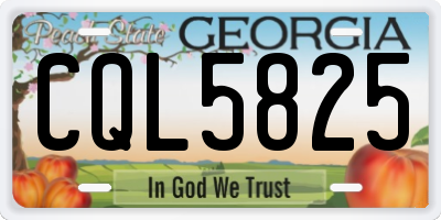 GA license plate CQL5825