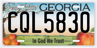 GA license plate CQL5830