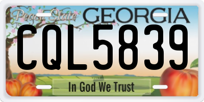 GA license plate CQL5839