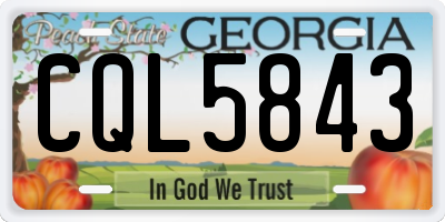 GA license plate CQL5843