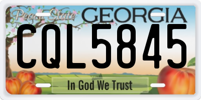 GA license plate CQL5845
