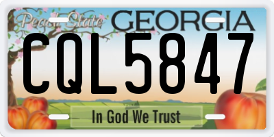 GA license plate CQL5847