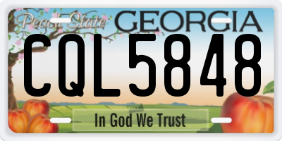 GA license plate CQL5848