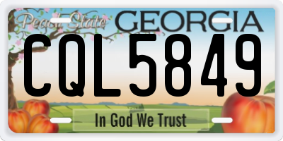GA license plate CQL5849