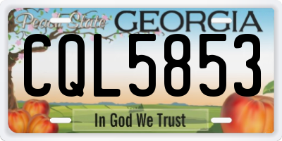 GA license plate CQL5853